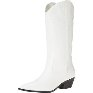 The Drop Ace Midshaft Cowboy Western Boots Ladies New Size 11 White Pull On